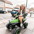 HOMCOM 12V Ride-On Quad Bike, with Music, Horn, LED Lights, for Ages 3-5 Years, Green
