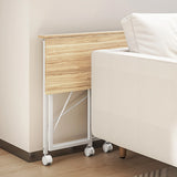 HOMCOM 80 cm Folding Desk on Wheels - Natural Tone