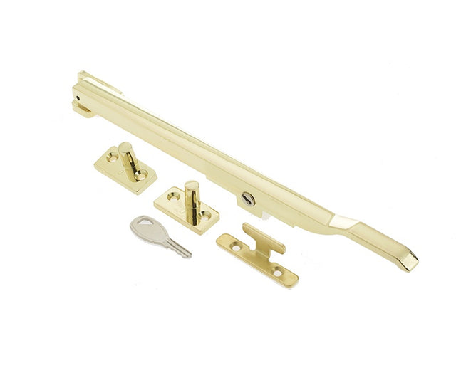 Modern Lockable Casement Stays 250mm Polished Brass