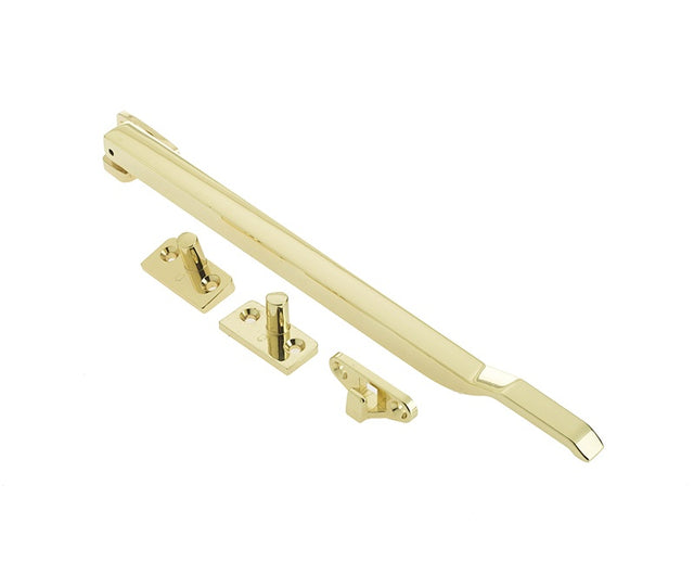 Modern Non Lockable Casement Stays 250mm Polished Brass