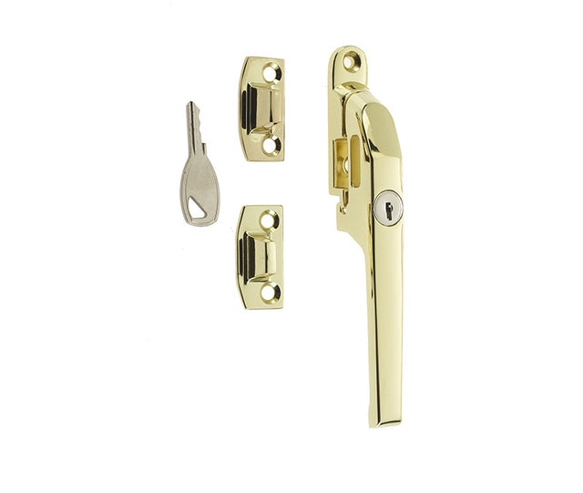 Jedo Modern Lockable Casement Fasteners 124mm Polished Brass