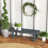 Outsunny 2-Seater Garden Wooden Bench, Grey