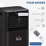 HOMCOM 7000 BTU 4-In-1 Portable Air Conditioner Unit Cooling Dehumidifying Ventilating  for Room up to 26m2, with Fan, Remote, 24H Timer, Window Mount Kit, R290, A Energy Efficiency