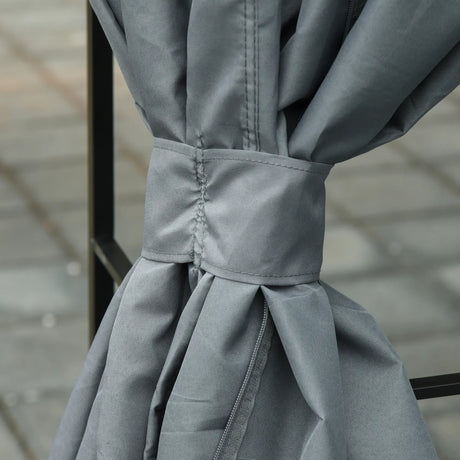 Outsunny 3 x 3 m Garden Gazebo Double Roof Marquee Patio Wedding Party Tent Canopy Shelter with Sidewalls, (Dark Grey)