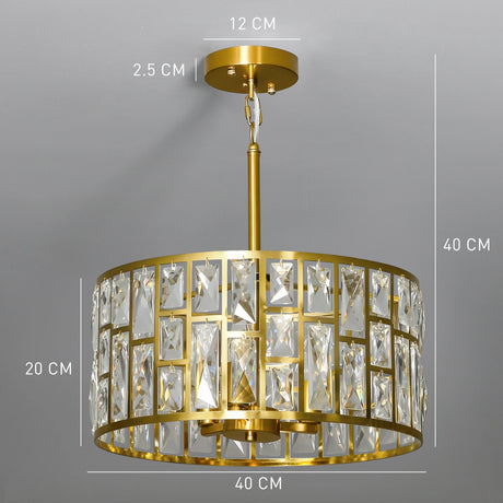 HOMCOM 72 Glass Crystallite Chandelier - Gold-Tone
