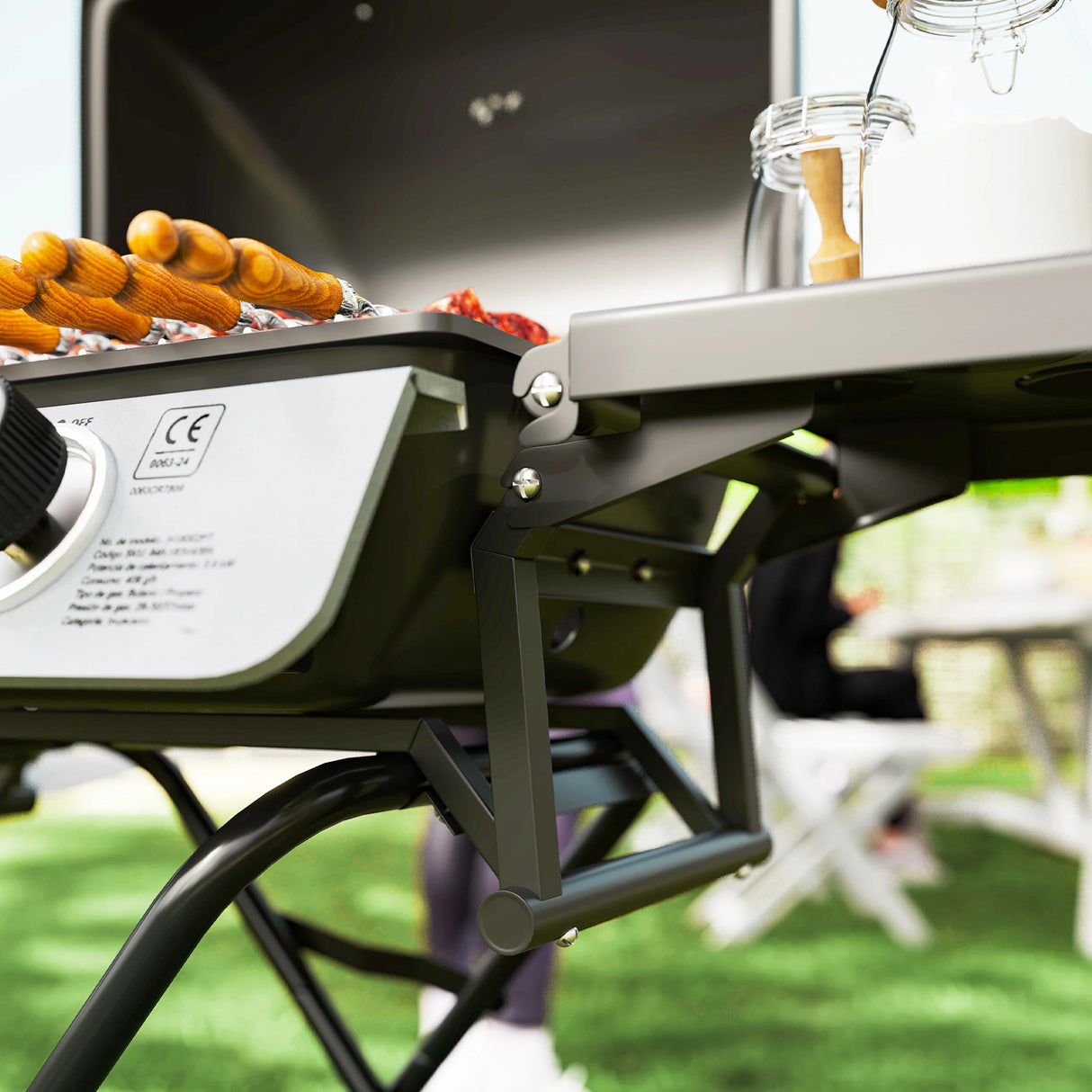 Outsunny Two-Burner Portable Suitcase BBQ - Black