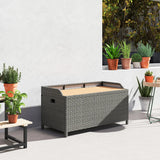 Outsunny 130 L Rattan Garden Storage Box, with Seat - Grey