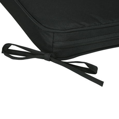 Outsunny Set of 6 Chair Cushion Seat Pads Dining Chair w/ Straps Indoor Outdoor Removable Tie On Garden Patio, Black