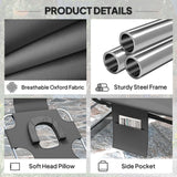 Outsunny Reclining Face Hole Sun Lounger - Dark Grey