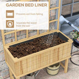 Outsunny 45 x 105cm Wooden Garden Planter, with Trellis - Natural