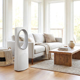 HOMCOM Bladeless Tower Fan for Bedroom, 36dB Standing Cooling Fan with Oscillating, 3 Speeds, 3 Modes, 15H Timer, White