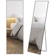 HOMCOM Full Length Dressing Mirror, Floor Standing or Wall Hanging, Aluminium Alloy Framed Full Body Mirror for Bedroom, Living Room, 50 x 161.5cm, Black