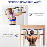 SPORTNOW Multi-Grip Doorway Pull Up Bar with Non-Slip Grips, Chin Up Bar with Anti-Fall Slot for Indoor Gym Upper Body Workout