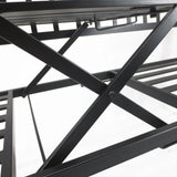 Outsunny Metal Bench W/Table,  150Lx53Wx95H cm