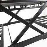 Outsunny Metal Bench W/Table,  150Lx53Wx95H cm