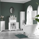 kleankin Tall Bathroom Storage Unit, Slim Bathroom Cabinet with Adjustable Shelves and Double Door, White