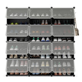 12-Cube Shoe Storage Cabinet with Removable Shelf for Hallway
