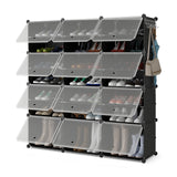 12-Cube Shoe Storage Cabinet with Removable Shelf for Hallway