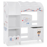 Bookshelf Toy Storage Box Display Shelf with Storage Bin for Kids