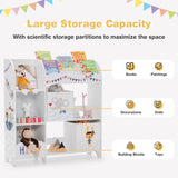 Bookshelf Toy Storage Box Display Shelf with Storage Bin for Kids