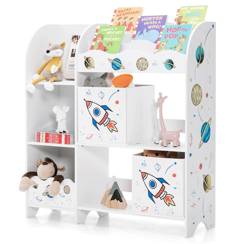 Bookshelf Toy Storage Display Shelf with Storage Rack for Kids