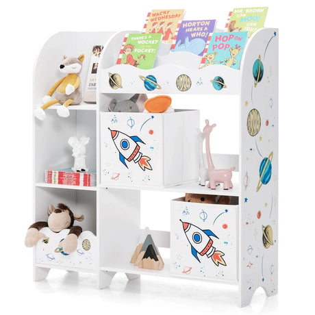 Bookshelf Toy Storage Display Shelf with Storage Rack for Kids