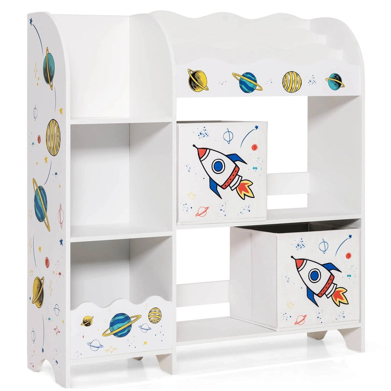Bookshelf Toy Storage Display Shelf with Storage Rack for Kids