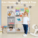 Kids Toy and Book Organizer Children Wooden Storage Cabinet with Storage Bins