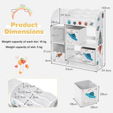 Kids Toy and Book Organizer Children Wooden Storage Cabinet with Storage Bins