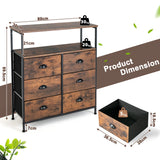 Drawer Dresser with 6 Removable and Foldable Fabric Drawers