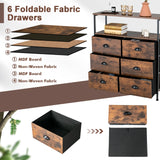 Drawer Dresser with 6 Removable and Foldable Fabric Drawers