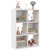6-Cube Bookshelf 4-Tier Floor Display Shelf-White