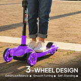 AIYAPLAY Three-Wheel Foldable Electric Scooter for Kids Aged 6-10 Years, Purple