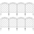 Outsunny Decorative Garden Fencing, 43in x 11.4ft Outdoor Picket Fence Panels, 8PCs Rustproof Steel Wire Landscape Flower Bed Border Edging Animal Barrier, Swirls