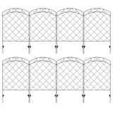 Outsunny Decorative Garden Fencing, 43in x 11.4ft Outdoor Picket Fence Panels, 8PCs Rustproof Steel Wire Landscape Flower Bed Border Edging Animal Barrier, Swirls