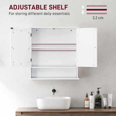 kleankin Bathroom Wall Storage Cabinet - White