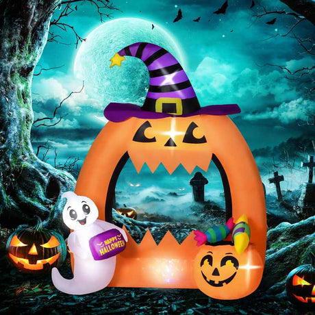 Outsunny 4.9ft Inflatable Pumpkin Archway Halloween Decoration