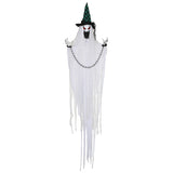 HOMCOM 6'6" Hanging Prisoner Ghost Halloween Animatronic, with Glowing Eyes