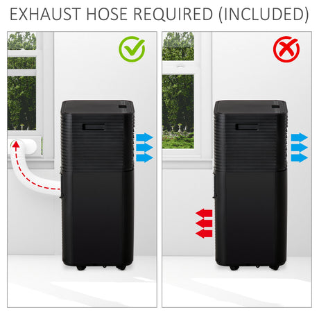 HOMCOM 5000 BTU 4-In-1 Portable Air Conditioner Unit Cooling Dehumidifying Ventilating  for Room up to 18m2, with Fan, Remote, 24H Timer, Window Mount Kit, R290, A Energy Efficiency
