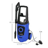 DURHAND High Pressure Washer, 150 Bar Pressure, 510 L/h Flow, 1800W, High-Performance Portable Power Jet Wash Cleaner, Blue
