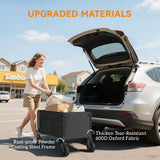 Outsunny Festival Trolley on Wheels, 150L Folding Camping Trolley Cart with Openable Sides, Adjustable Handle and Brakes for Shopping Beach Garden Fishing, Black