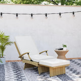 Outsunny 80 Reclining Rattan Lounger - White/Beige
