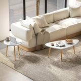 HOMCOM Set of Two Scandinavian-Style Coffee Tables - White