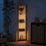 HOMCOM LED Floor Lamp with Shelves, Dimmable Standing Lamp with Foot Switch for Living Room, Bedroom, Black