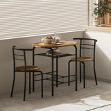 HOMCOM Three-Piece Compact Dining Set - Rustic Brown