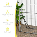 Outsunny Foldable Hammock Stand, Portable Hammock with Metal Frame, 2 in 1 Hammock Net Stand, Clothes Drying Rack, Load Capacity 120kg, for Patio, Garden, Yard, Black