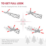 HOMCOM 4FT Multicoloured Artificial Christmas Tree w/ Fibre Optic Lights Pre-Lit Modes Metal Stand Star Holder Home Seasonal Decoration