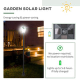 Outsunny Outdoor Garden Solar Post Lamp Sensor Dimmable LED Lantern Bollard Pathway 1.2M Tall – Black