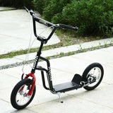 HOMCOM Stunt Scooter, Kids Scooter, 12'' Rubber Tyre Kick Scooter with Adjustable Handlebar, Dual Brakes, Black