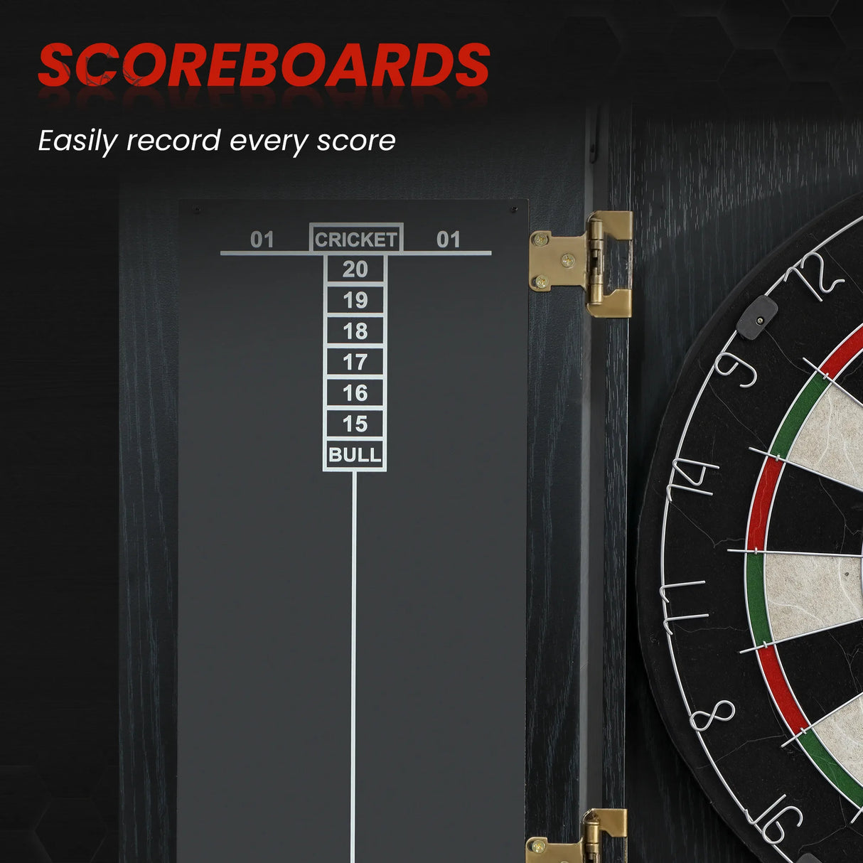 SPORTNOW Bristle Dartboard with Cabinet, 6 Steel Tip Darts, Cabinet